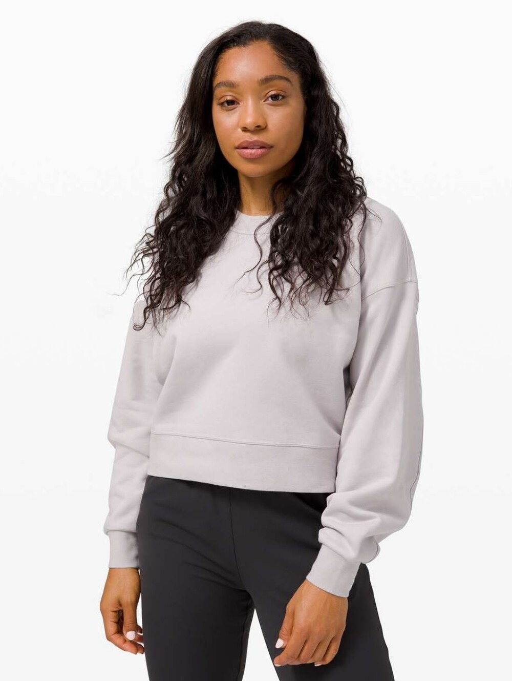 Lululemon Perfectly Oversized Crop Crew Chrome